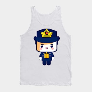 Cute Kawaii Dog as Police Officer Tank Top